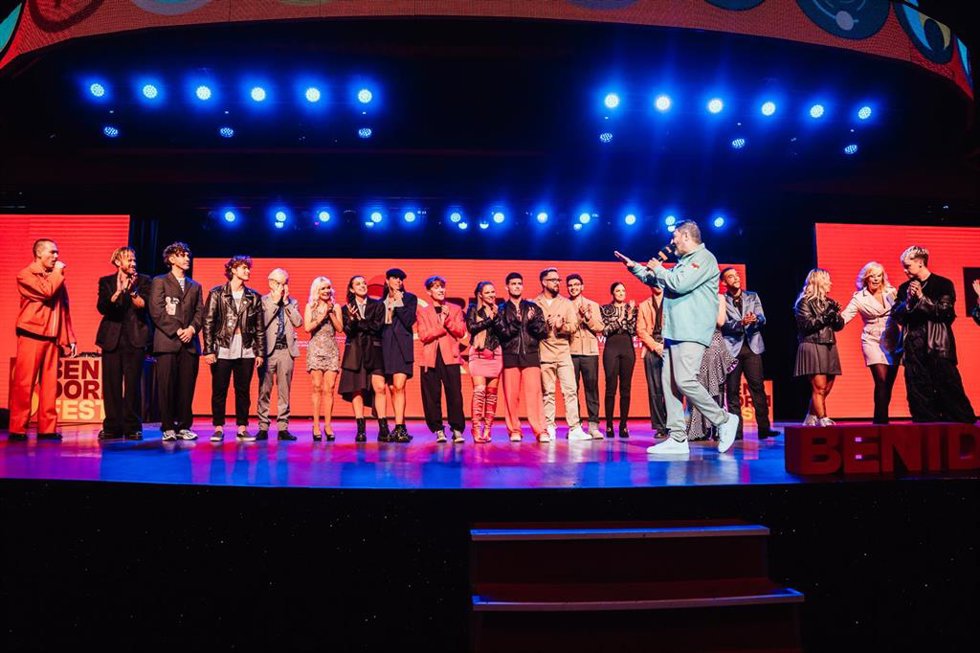 Los artistas que optan a ir a Eurovisión 2024, durante la bienvenida del Benidorm Fest, en el Benidorm Palace, a 28 de enero de 2024, en Benidorm, Alicante.