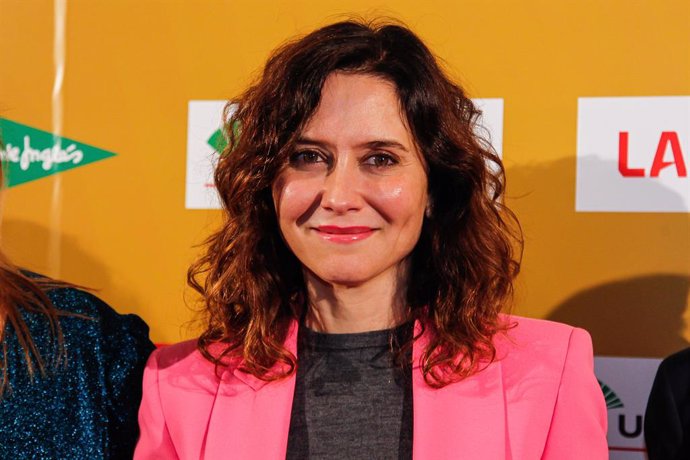 Isabel Diaz Ayuso, President of the Community of Madrid, pose for photo during the Gala Premios APDM 2023 celebrated at Beatriz Auditorium on January 29, 2024 in Madrid, Spain.