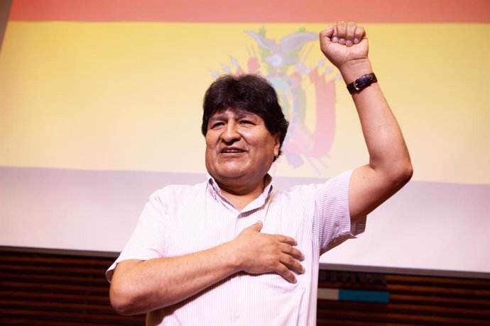 Archivo - November 7, 2020, Buenos Aires, Argentina: EVO MORALES, President of Bolivia, gives a farewell press conference to thank and say goodbye to Argentina, a country where he has been a political exile since November 11, 2019. On Monday he will retur