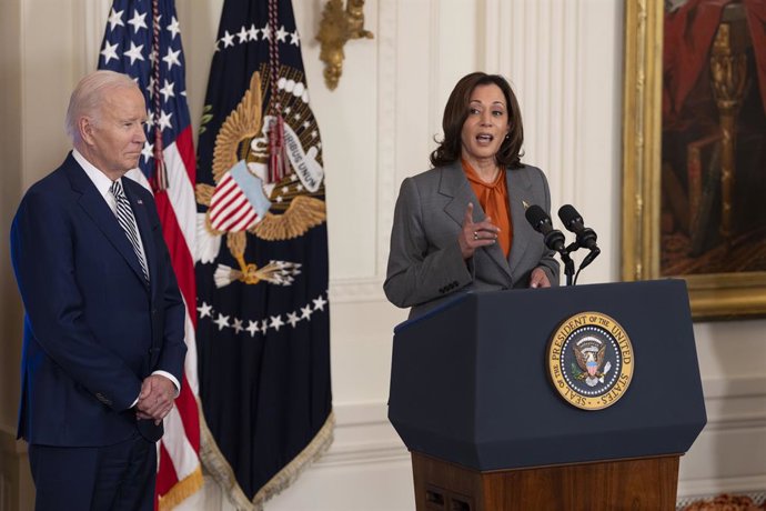 Archivo - Imagen de archivo del presidente de EEUU, Joe Biden, y la vicepresidenta, Kamala Harris