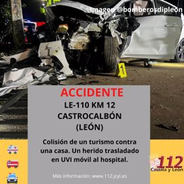 Gráfico elaborado por el 112 con datos sobre el accidente de esta noche en Castrocalbón (León)