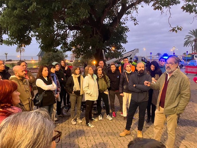Protesta para impedir la tala de los árboles bellasombra de la plaza Lloren Villalonga de Palma