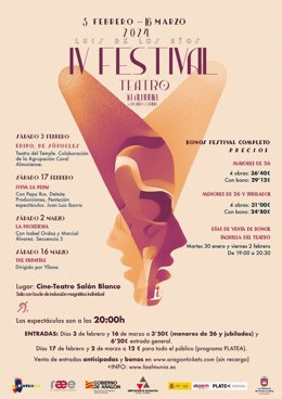 Cartel anunciador del IV Festival de Teatro de La Almunia de Doña Godina.