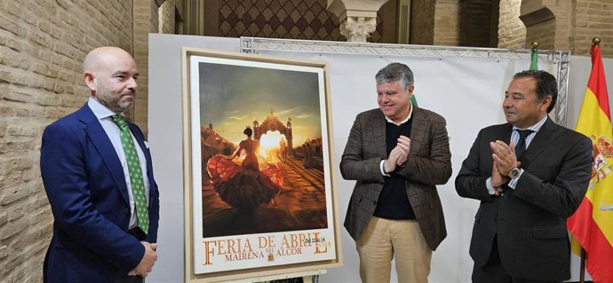 Presentación del cartel de la Feria de Mairena del Alcor (Sevilla) en la Delegación del Gobierno de la Junta.