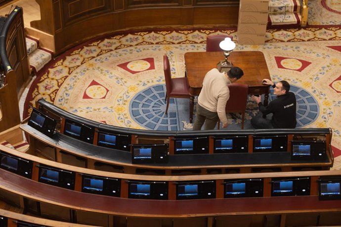 Vista de pantallas táctiles, en el Congreso de los Diputados.