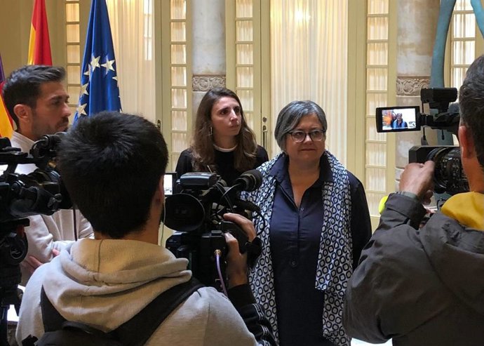 La diputada de Unidas Podemos Cristina Gómez, en declaraciones a los medios.