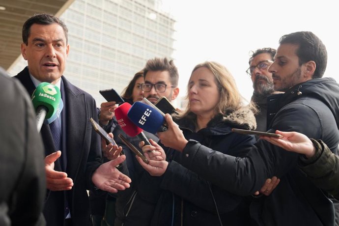 El presidente de la Junta de Andalucía, Juanma Moreno, este martes, en Bruselas