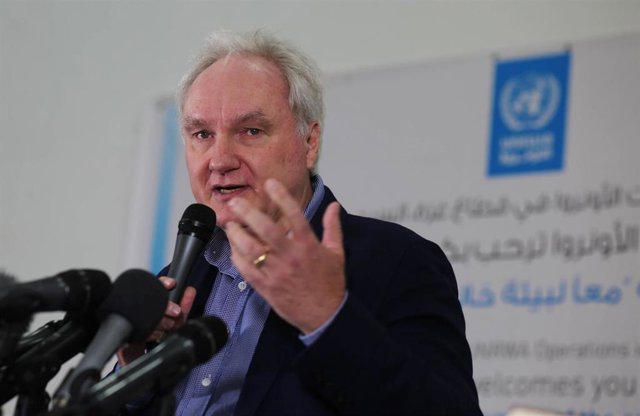 Archivo - El ex director de operaciones de la Agencia de Naciones Unidas para los Refugiados Palestinos (UNRWA) Matthias Schmale durante una rueda de prensa en 2019, cuando aún ejercía el cargo