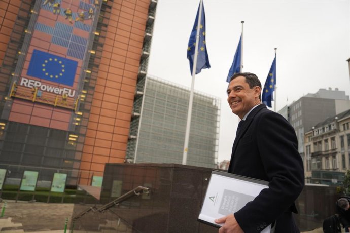 El presidente de la Junta de Andalucía, Juanma Moreno, este martes en Bruselas