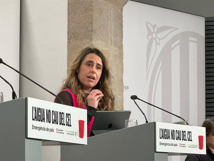 La portavoz de la Generalitat, Patrícia Plaja, en rueda de prensa.