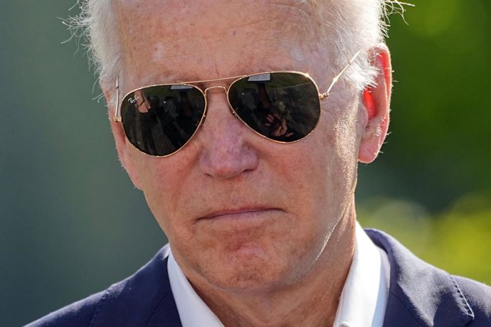 Archivo - FILED - 26 June 2022, Bavaria, Elmau: US President Joe Biden attends a press statement. Photo: Michael Kappeler/dpa