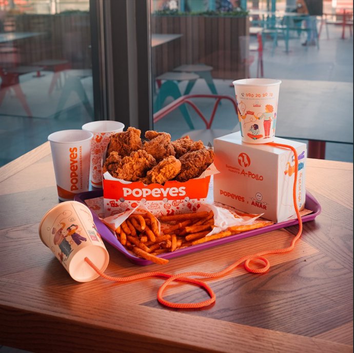 Fundación ANAR y Popeyes crean un menú solidario para ampliar el apoyo a menores en situación de riesgo