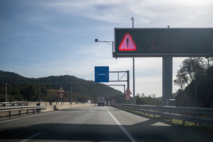 Archivo - Arxiu - La frontera entre Frana i Espanya, a 27 de gener del 2024, el Li Boulou (Frana)