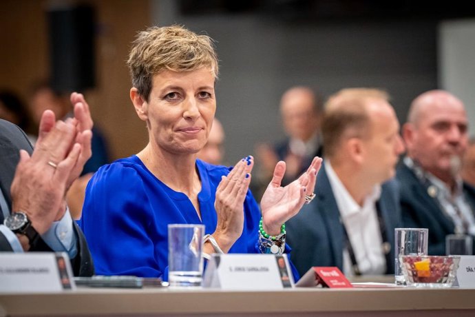 Archivo - Elisa Aguilar, presidenta de la Federación Española de Baloncesto (FEB)