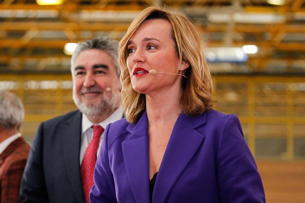 Pilar Alegria, Minister of Education, Vocational Training and Sports looks on during the event 'Team Spain: la cuenta atrás para un sueño at headquarters of the CSD (Consejo Superior de Deportes), on January 30, in Madrid, Spain.