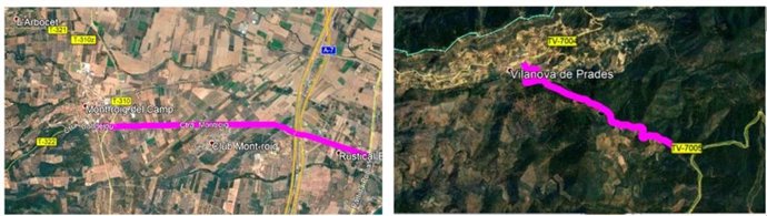 Las obras en las carreteras T-323 y TV-7005