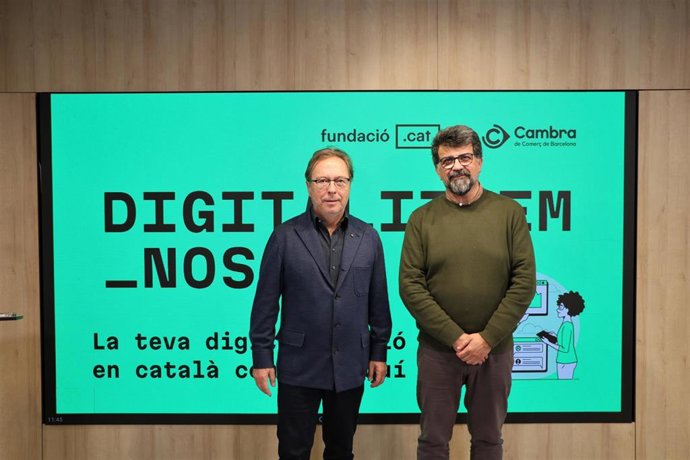 Santacreu y Roca durante la presentación de la iniciativa 'Digitalitzem-nos'