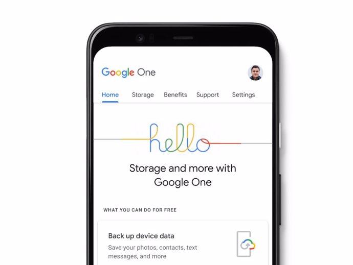 El servicio de almacenamiento en la nube Google One.