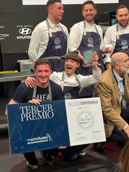 La oscense Iris Jordán, tercer premio en el concurso de 'Cocinero/a revelación', en Madrid Fusión.