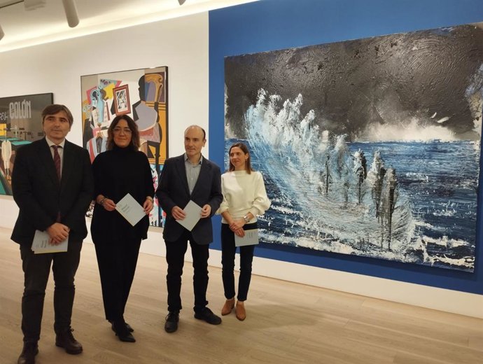 Presentación de la obra de Miguel Barceló que pasara a formar parte de la exposición permanente del Museo de Bellas Artes de Asturias.