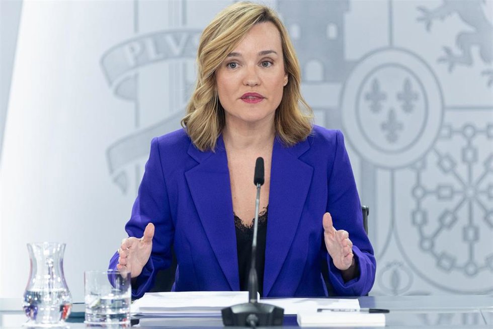 La ministra portavoz, Pilar Alegría, durante una rueda de prensa en el Palacio de la Moncloa, a 30 de enero de 2024, en Madrid (España).
