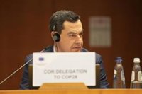 Moreno subraya el "durísimo ciclo de sequía" que sufre Andalucía ante el Pleno del Comité de las Regiones de la UE