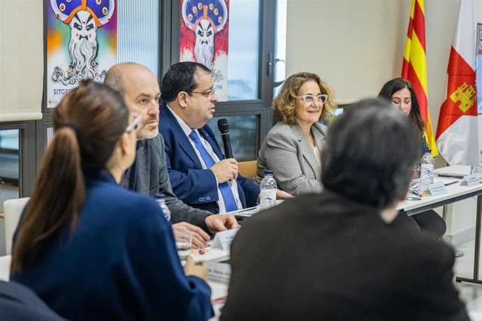 El conseller de Interior de la Generalitat, Joan Ignasi Elena, durante la Junta Local de Seguridad de Sitges (Barcelona)