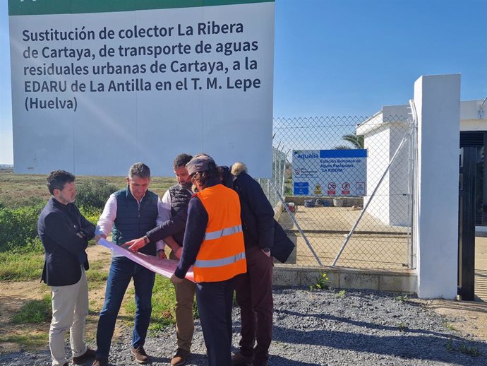 Visita a las obras de depuración de aguas residuales de Cartaya (Huelva).
