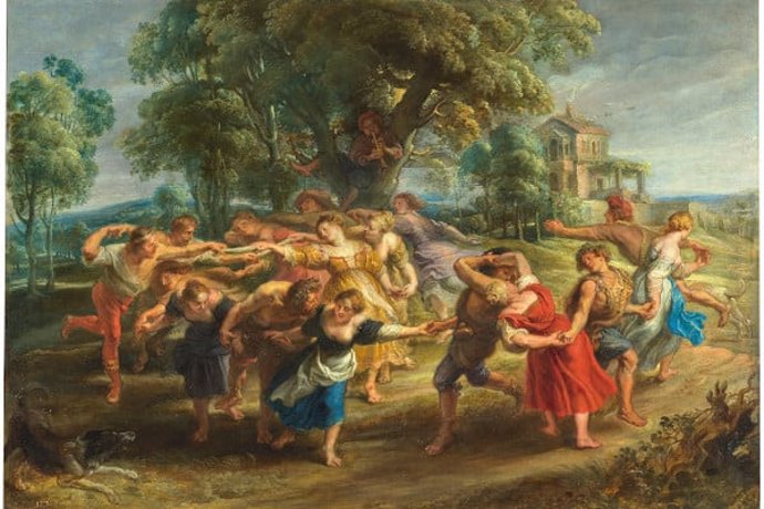 Detalle de 'Danza de personajes mitológicos y aldeanos' de Rubens.