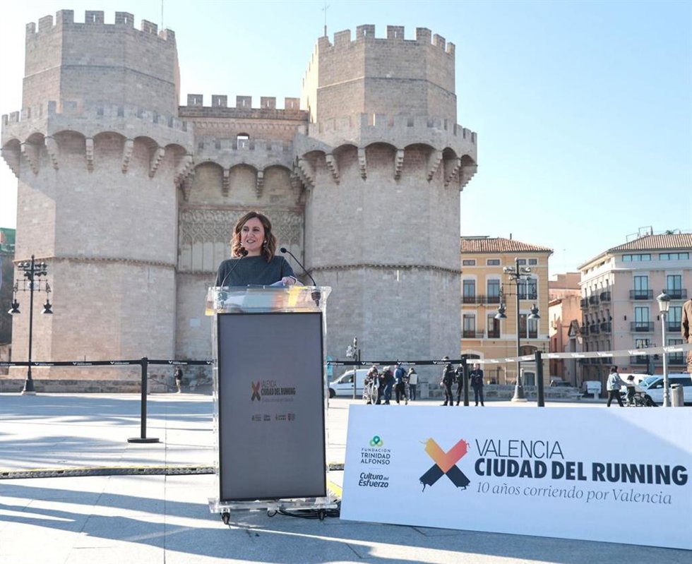 La alcaldesa de Valncia, María José Catalá, en la presentación del décimo aniversario de Ciudad del Running.