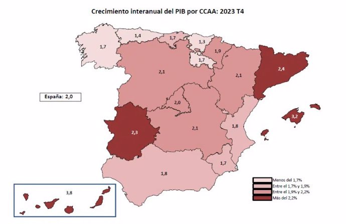 Andalucía experimenta una subida del 0,5% del PIB en el cuarto trimestre de 2023, según la Airef.