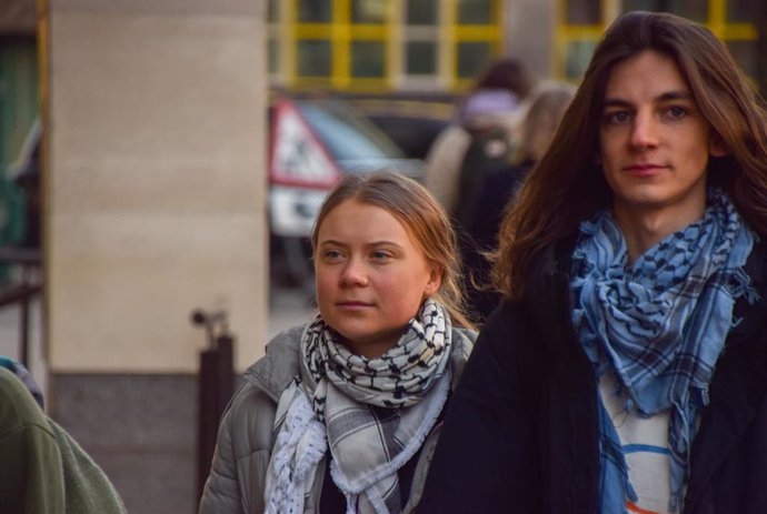 La activista sueca Greta Thunberg en Londres. 