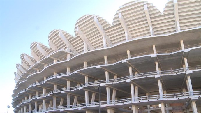 Archivo - Imagen de archivo de las obras inacabadas del Nuevo Mestalla.