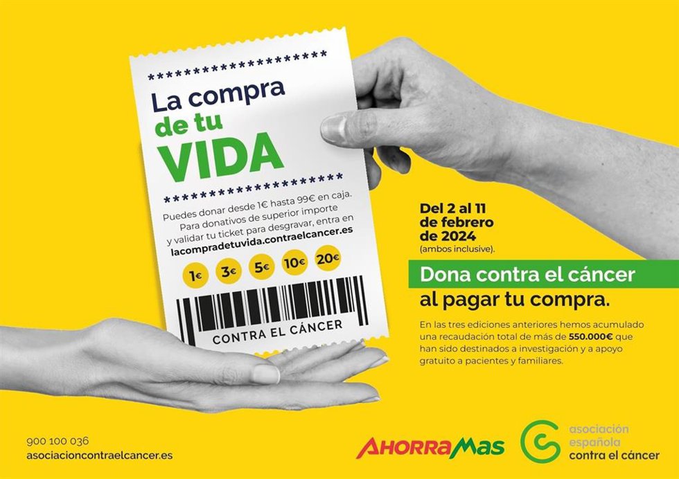 Ahorramas colabora por cuarto año consecutivo con la AECC en La Compra de tu Vida