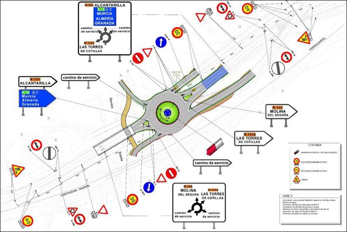 Gráfico que muestra la afectación de las obras a la carretera