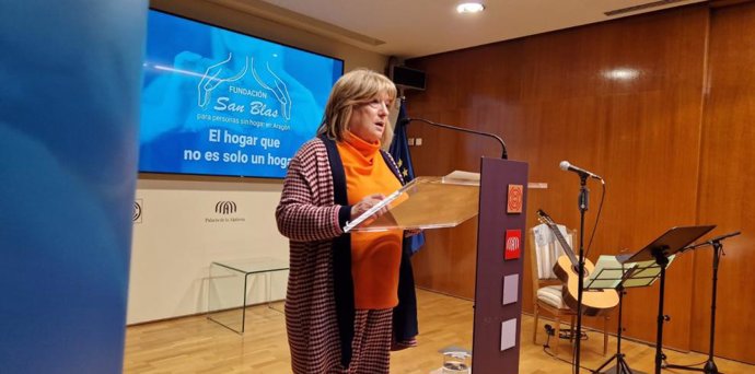 La consejera de Presidencia, Interior y Cultura del Gobierno de Aragón, Tomasa Hernández, en el acto de la Fundación San Blas.