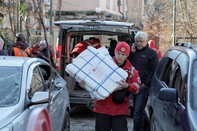Reparto de ayuda humanitaria en Odesa, Ucrania