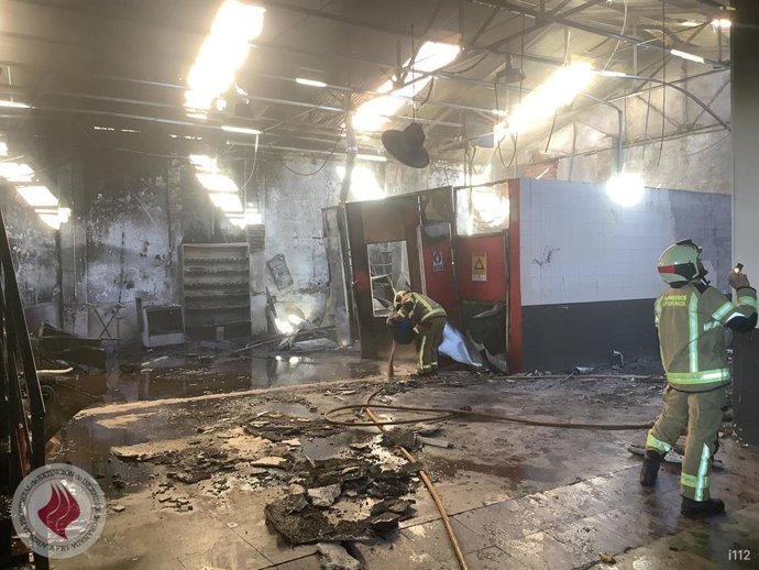 Incendio en un taller de Guadix (Granada)