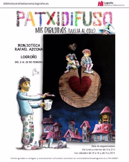 La Biblioteca Rafael Azcona acoge la exposición 'Patxidifuso. Mis dibujos (vuelta al cole)' hasta el 28 de febrero