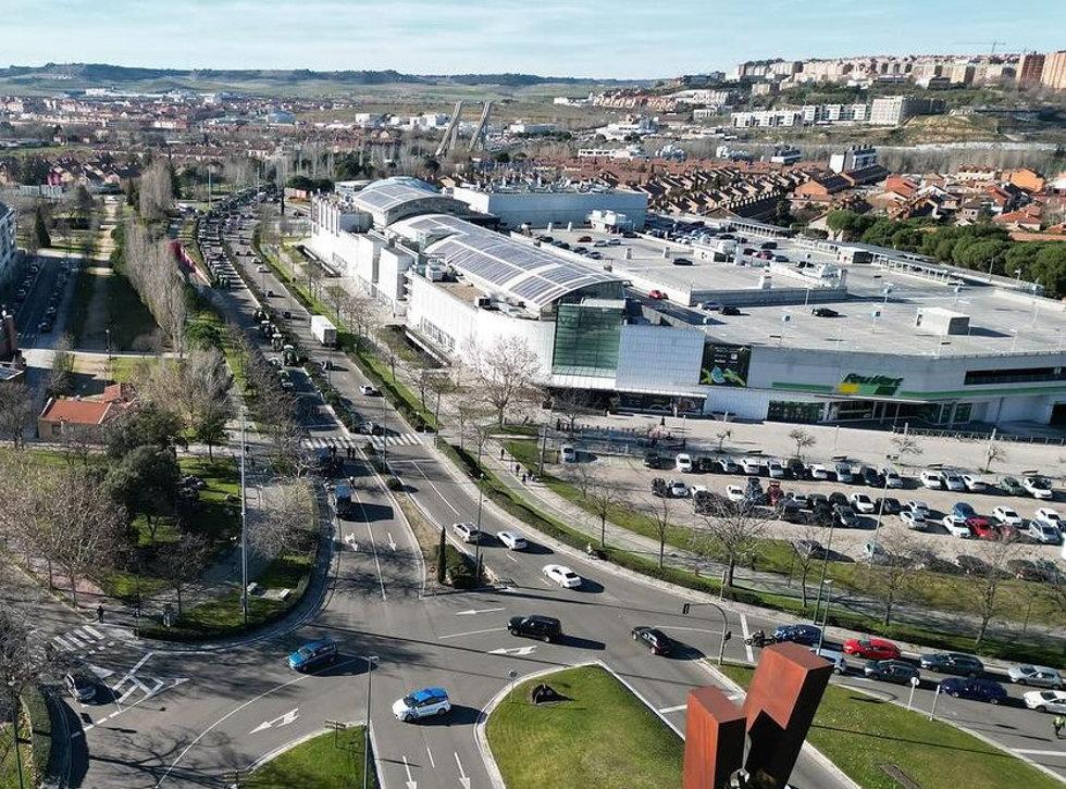 Imagen aérea compartida por la Policía Municipal en Instagram sobre la concentración de tractores.