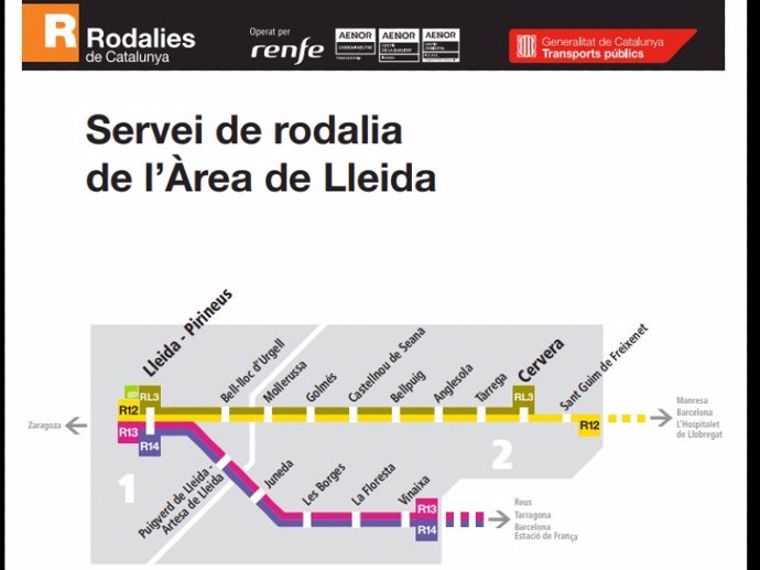 La nueva línea de Rodalies de Catalunya RL3 Lleida-Cervera
