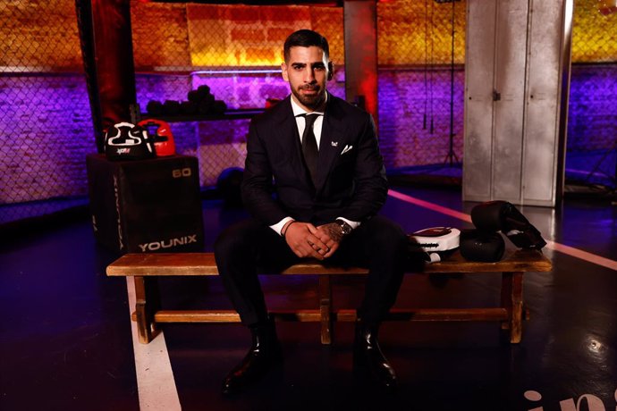 Ilia Topuria poses for photo after an interview for Europa Press during the Media Day before his fight for the UFC World Featherweight title in the United States on January 25, 2024 in Madrid, Spain.