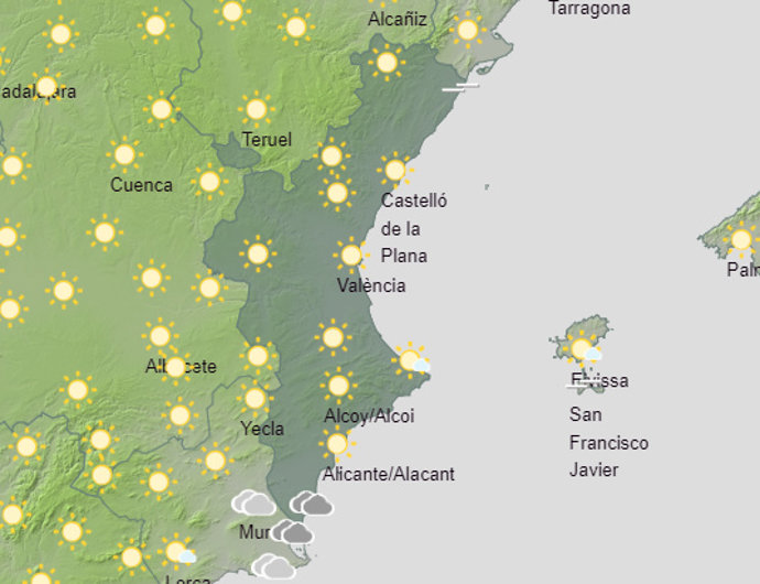 Predicción del tiempo en la Comunitat Valenciana para este sábado 3 de febrero de 2024