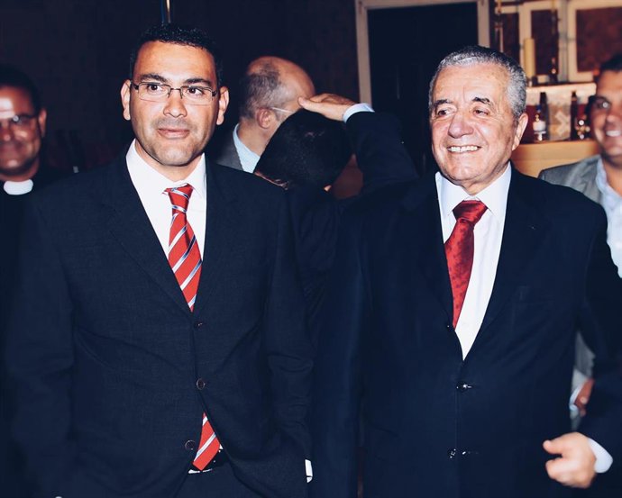 Imagen de archivo del presidente del Cabildo de Lanzarote, Oswaldo Betancort, junto a Lorenzo Olarte