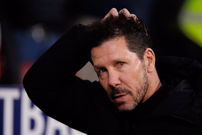 Diego Pablo Simeone, head coach of Atletico de Madrid, looks on during the Spanish Cup, Copa del Rey, football match played between Atletico de Madrid and Sevilla FC at Civitas Metropolitano stadium on January 25, 2024 in Madrid, Spain.