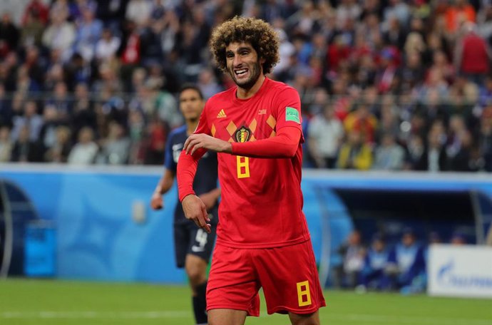Archivo - FILED - 10 July 2018, Russia, Saint Petersburg: Belgium's Marouane Fellaini in action during the 2018 FIFA world cup semi-final soccer match between France and Belgium at Gazprom Arena. English club West Ham United FC has expressed interest in