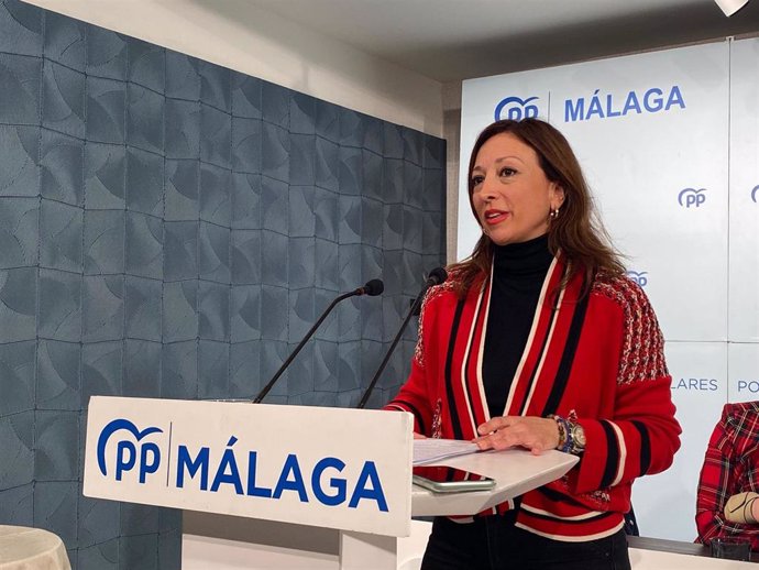 La presidenta del PP de Málaga, Patricia Navarro, interviene en la primera Junta Directiva del partido del año, que ha tenido lugar en Mijas.