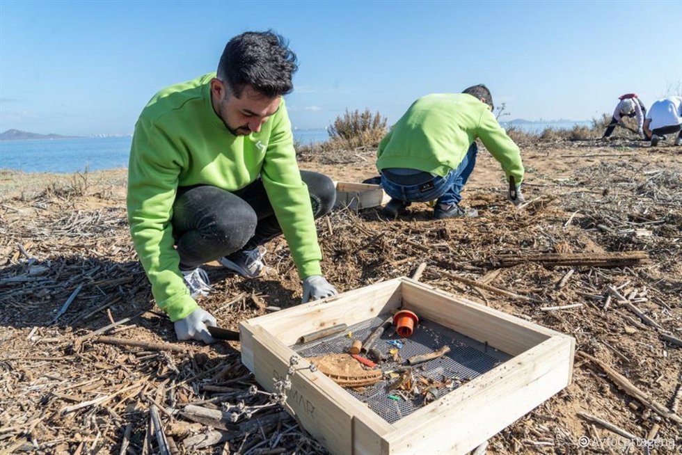 Limpieza ambiental en el saladar Lo Poyo y el Mar Menor