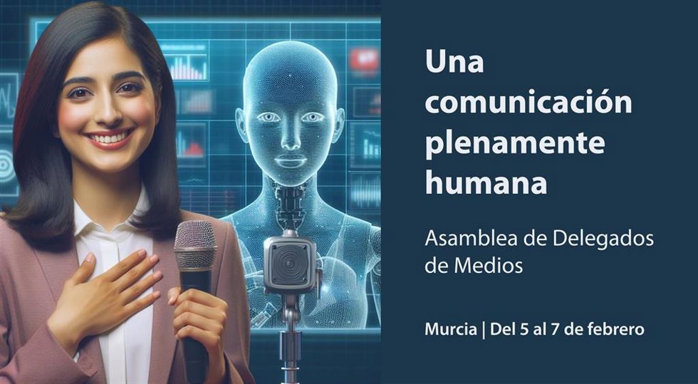 Cartel del encuentro, que se desarrolla bajo el lema 'Una comunicación plenamente humana'