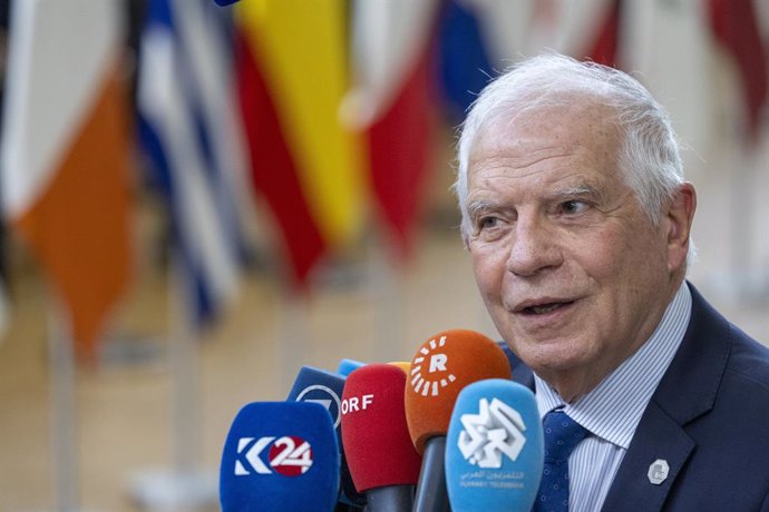 EU High Representative of the Union for Foreign Affairs and Security Policy Josep Borrell Fontelles pictured at the arrivals ahead of an extra European council summit, in Brussels, Thursday 01 February 2024. European heads of state and governments will ma